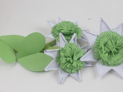 How to make stick flower with paper | Diy Paper Flower making step by step