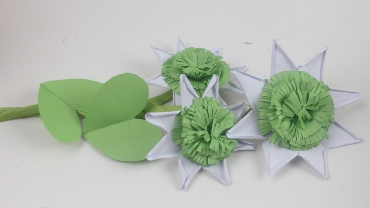How to make stick flower with paper | Diy Paper Flower making step by step