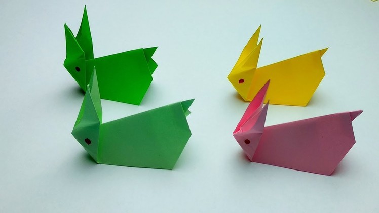 Origami bunny easy step by step - How to fold a paper rabbit for kids at home - 3D origami animals