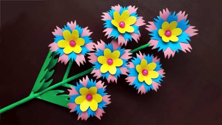 Paper Flower Stick | Making Paper Flower | How To Make Beautiful Paper Flower Stick