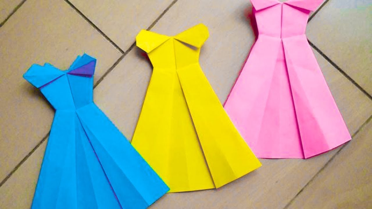 Princess Dress, How to make an origami paper dress, Easy