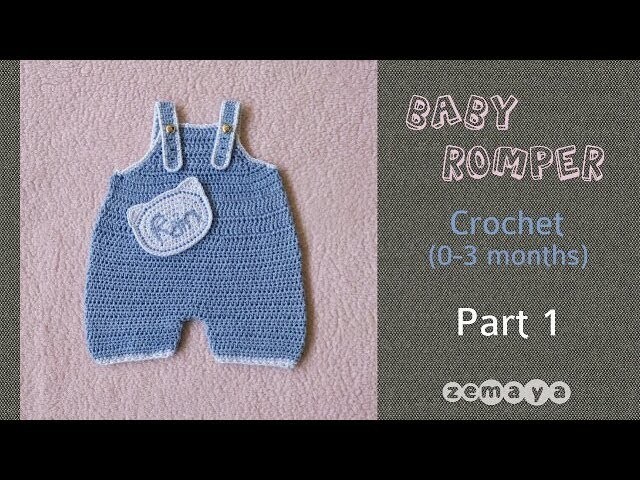 Rajut Baby Romper || Crochet Baby Romper (0-3months) - Part 1 (Pants)