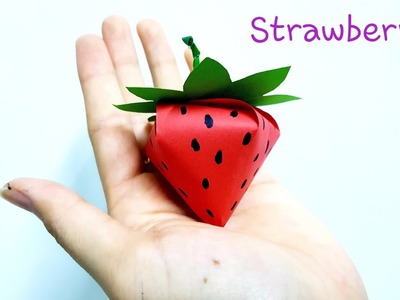 DIY 3D Strawberry with Colour Paper