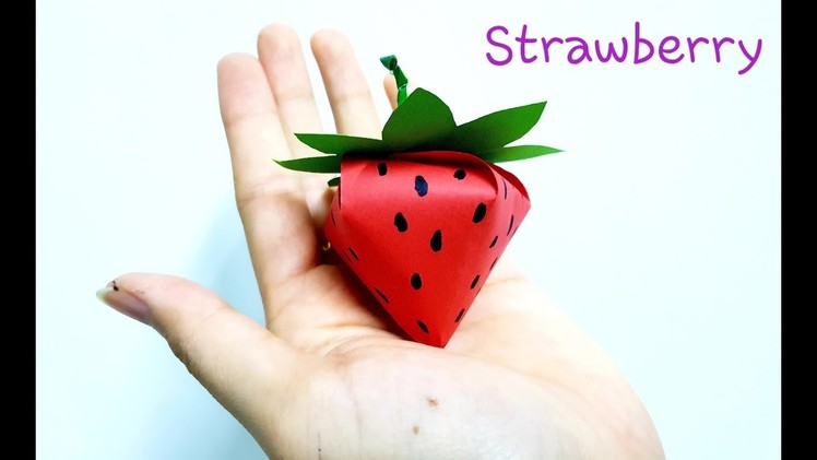 DIY 3D Strawberry with Colour Paper