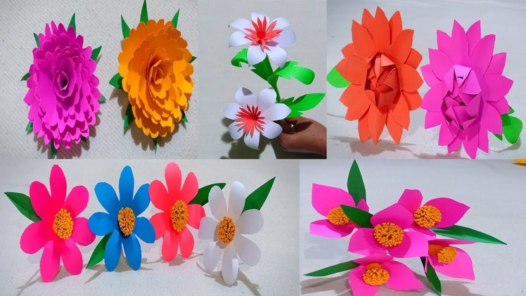 DIY - 5 - Beautiful Flower with Paper - Making Paper Flowers Step by Step - DIY Paper Flower