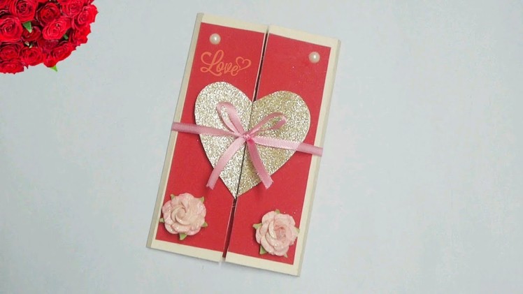DIY Heart Greeting Card. Handmade Card.
Beautiful Handmade valentine's day card