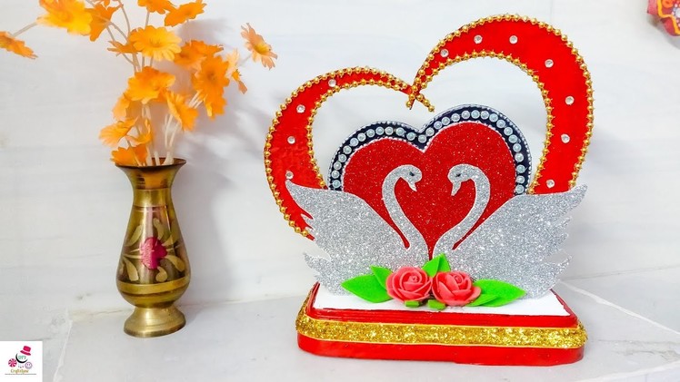 DIY Heart Showpiece Making At Home | Valentines Day Gift ideas 2019 | DIY CraftsLane
