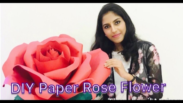 DIY Large Rose Flower (Giant Paper Flower) | Paper Flower Backdrop For Wedding. Events | Red Rose