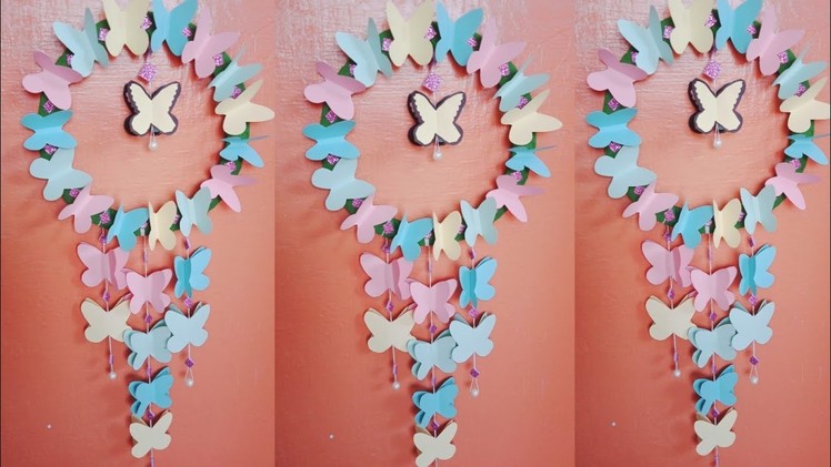 DIY Paper Butterfly Wall hanging || paper Wall decor