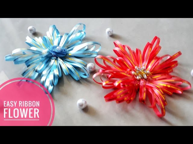 Easy DIY Flowers from Ribbon| Kanzashi flowers| Flor de Fita de Cetin| Quicky Crafts