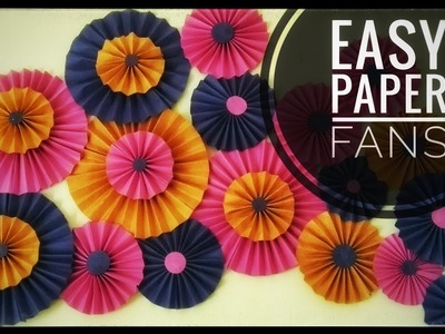 Easy Paper fans. Paper fan Backdrop. Easy birthday decoration with paper