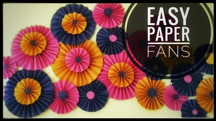 Easy Paper fans. Paper fan Backdrop. Easy birthday decoration with paper
