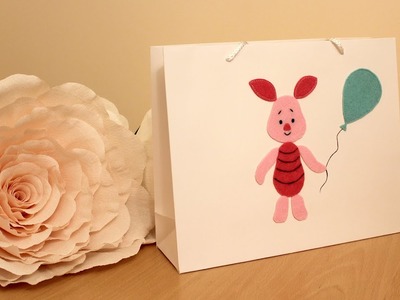 Felt Paper Bag.Piglet