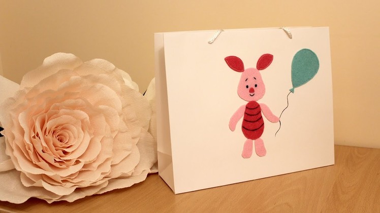 Felt Paper Bag.Piglet