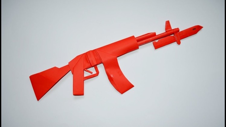 How to make a paper gun - AK 47 with a bayonet - DIY