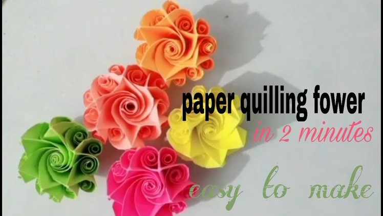 How to make an easy paper quilling flower- [in hindi or urdu]