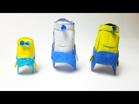 How to make an Origami Minion - DIY Paper Crafts - Easy Origami Knife Tutorials Seri