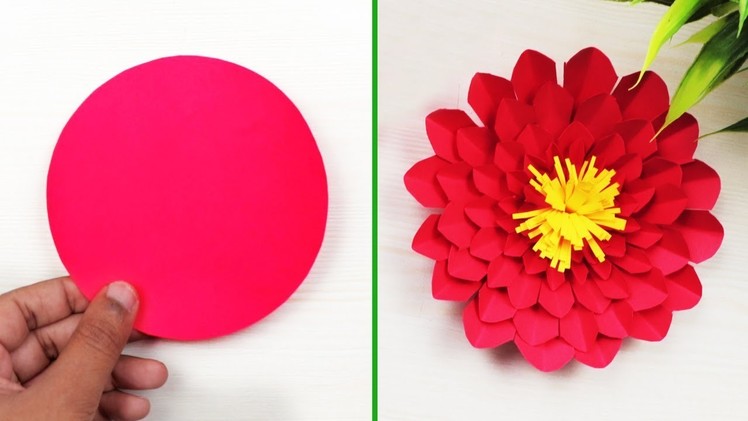 How to make elegant paper flower | making paper flowers step by step | Craftsbox