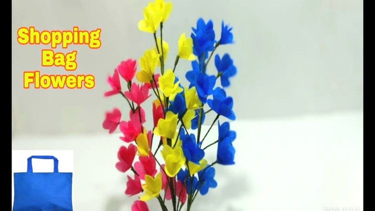 How to Make Lovely Shopping Bag Flowers - DIY Making Shopping Bag Flowers - Best Use of Shopping Bag