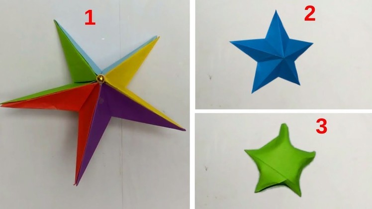 How to Make Simple & Easy 3D Paper Star | Origami Kagojer Hater Kaj | DIY Art And Craft
