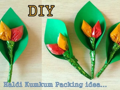 Leaf Haldi Kumkum Packing  DIY. | How to make Haldi Kumkum packing | Rangoli & Crafts by Aashu.