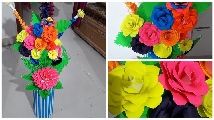 Making paper flower vase