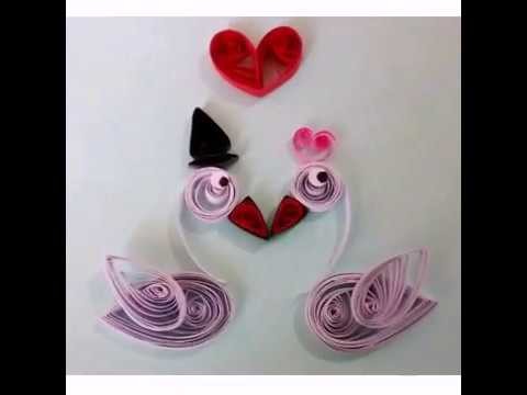 Paper quilling easy valentine's Day greeting card