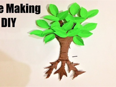 Tree Making for School Projects with paper and cardboard -diy - science exhibition