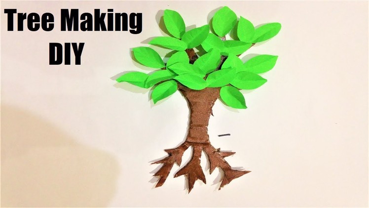 Tree Making for School Projects with paper and cardboard -diy - science exhibition