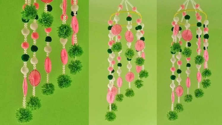 Wall Hanging Ideas With Woolen | DIY Hanging Jhumar | How To Make Hanging For Room Decor