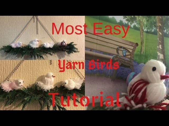 Yarn Birds.Wall Decor.DIY yarn birds