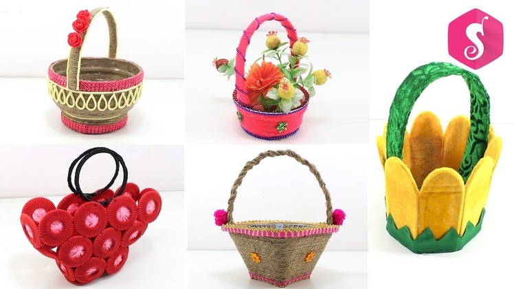 5 Basket Crafts ideas from Waste Things | Use Full DIY Basket