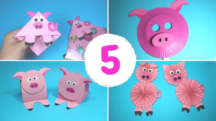 5 Easy Year of the Pig Paper Crafts for Kids | Paper Pig Crafts