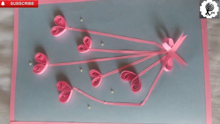 Beautiful hand made valentine's day.card idea.DIY greeting and valentine's day Card.Love greeting ca