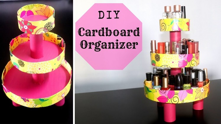 DIY Cardboard Organizer | Makeup Organizer | DIY Cake Stand Organizer