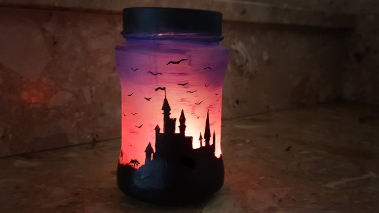 DIY | Fairy Glow Jar - Sunset With Castle Night Light | Lantern