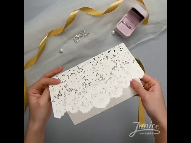 DIY how to assemble Ivory & Gold invitation--WPL0010