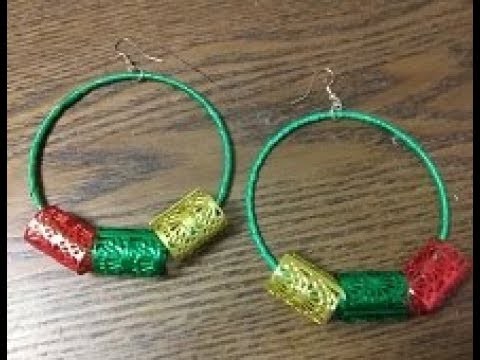 DIY Lets make hoop earrings from bangle bracelets and ribbon