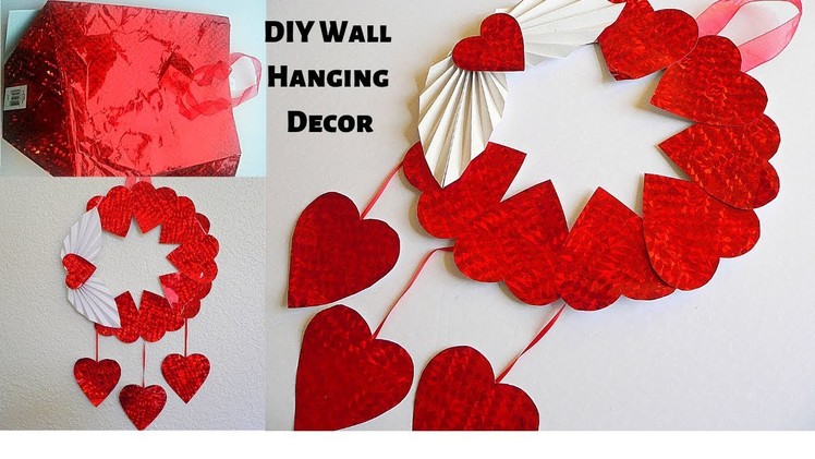 DIY Wall Hanging.Wall Decor Door.Best out of Waste Using Old Gift Bag.Paper Craft Ideas Room Decor