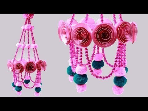 DIY woolen jhumar#DIY WIND CHIME.Wall hanging using woolen.room decoration ideas.waste woolen craft