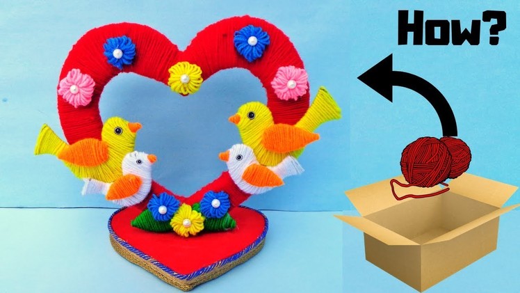DIY Woolen Love Bird Showpiece. Valentines Day Gift ideas 2019. Heart Showpiece