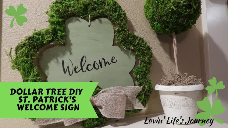 Dollar Tree DIY St. Patrick's Welcome Sign | Farmhouse Door Decor