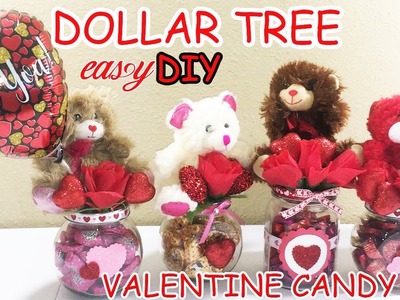 DOLLAR TREE EASY DIY | VALENTINE CANDY DECOR JAR'S | GIFT FOR TEACHER