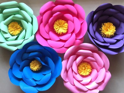 Easy Giant Paper Flowers Making | Giant paper flowers for birthday & event decoration at home