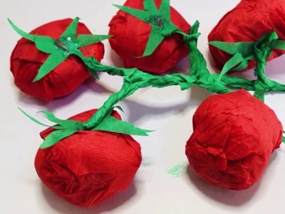 Easy tomato crepe paper craft