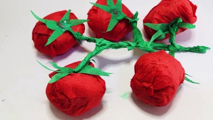 Easy tomato crepe paper craft