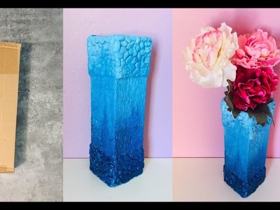 Flower Vase.Flower vase decoration ideas.best out of waste.Cardboard Vase