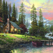 CRAFTS Kinkade A Peaceful Retreat Cross Stitch Pattern***LOOK****Buyers Can Download Your Pattern As Soon As They Complete The Purchase