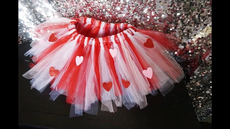 NashSistersValentine || DIY Glitter Tulle Skirt with Hearts