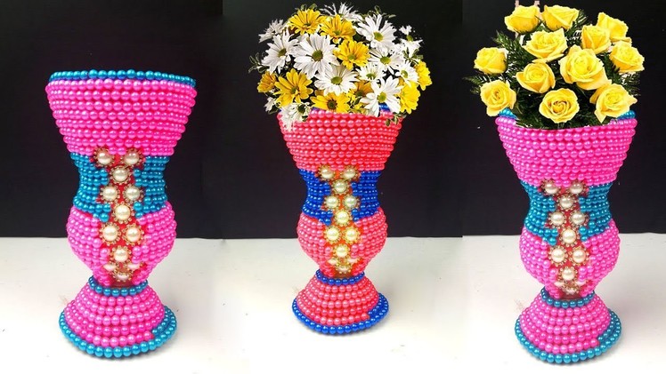Plastic Bottle Flower Vase Amazingly Easy Recycling Project at Home. DIY Decorative Flower Vase